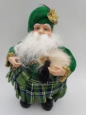 9  Celtic Santa Irish Kilt Skirt Vintage St Patricks Day Crushed Velvet Plaid • $24.99