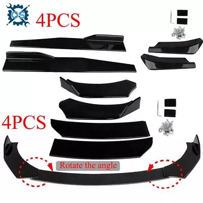 $35.99 • Buy Glossy Black Front Bumper Spoiler Body Kit / Side Skirt /Rear Lip For Universal