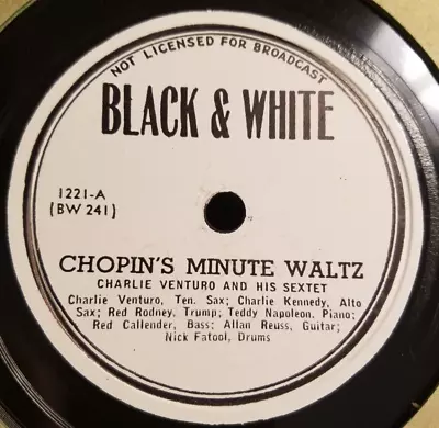 78RPM Black & White Charlie Venturo Ventura - Chopin's Minute / Mood Love V+ E- • $19.95