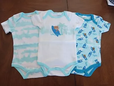 Kavkas 3 Pcs/lot Baby Boy Clothes Set Short Sleeve Cotton Rompers Size 0-3 Month • $12.99