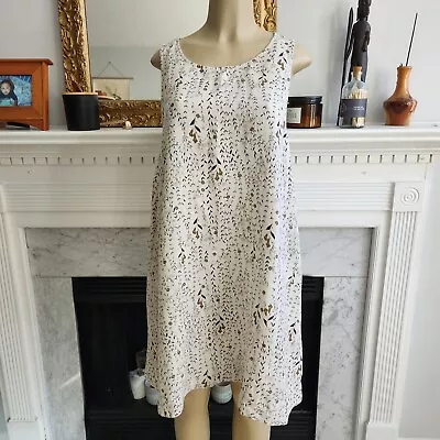 $29.99 • Buy Rachel Zoe Cream Floral Linen Shift Dress Large L
