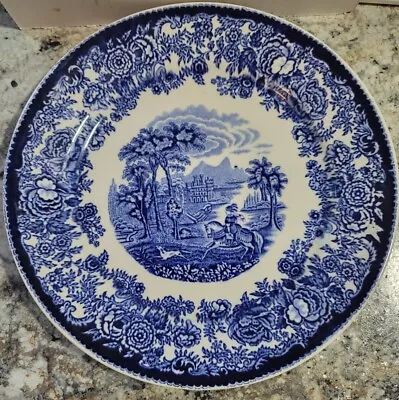 Petrus Regout Maastricht Holland Plate Amazone Blue White Hound  • $24.99