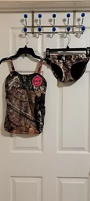 Mossy Oak NWT 2 Pc. Swimsuit Girls With Guns Camo/Hunter Orange Break~Up Country • $29.95