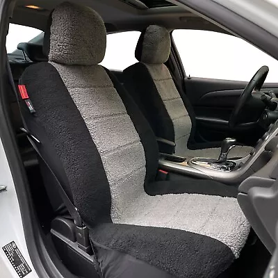 $98.99 • Buy Luxury Faux Sheepskin Car Seat Covers For Suzuki Grand Vitara Front Grey Black