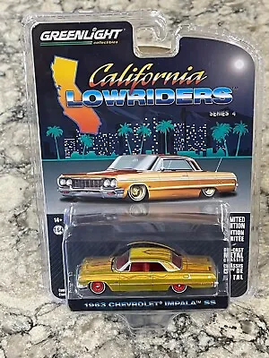 Greenlight Lowriders Series 4 1963 Chevrolet Impala SS Gold Metallic & Red 1/64 • $6.99