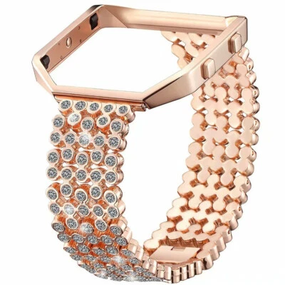 $31.80 • Buy Bling Rhinestone Stainless Steel Bracelet Watch Band Strap+Case For Fitbit Blaze