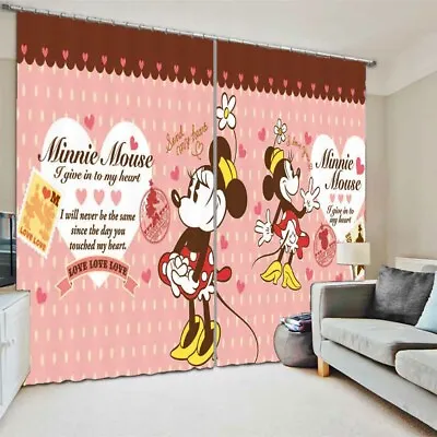 Finger Mickey Mouse 3D Curtain Blockout Photo Printing Curtains Drape Fabric • £118.25