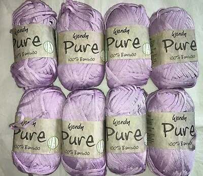 8X50g Wendy Pure 100% Bamboo 884 Wisteria Knitting Tape Yarn 400g  • £39