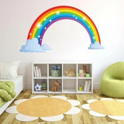 1Pc Rainbow Wall Sticker Collection Nursery Wall Decal Self Adhesive Home Decor • $12.55