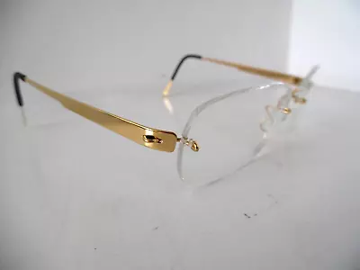 Lindberg Spirit Titanium Gold Rimless Eye Glasses No.801472555 135 Col. PGT • £18