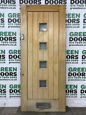 Solid Oak Front Door Brown Used Bespoke Thin Narrow Wooden External Exterior • £1066.31