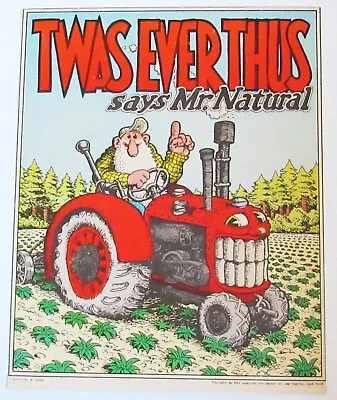 Twas Ever Thus Says Mr. Natural - R. Crumb  Poster - Apex Novelties - 1972 • $110