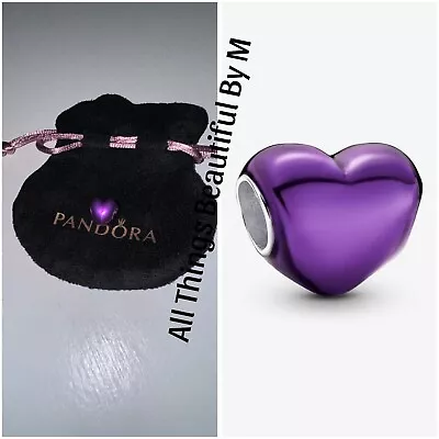 Authentic Pandora Metallic Purple Heart Charm #799291c01 • $30