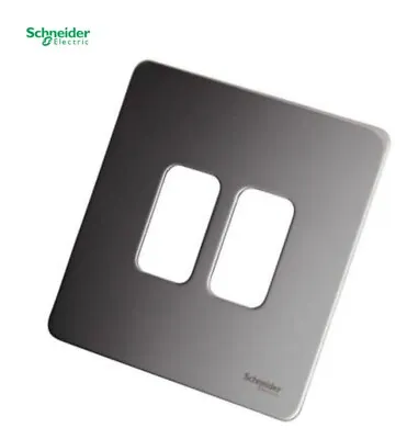 £9.99 • Buy Schneider GET Ultimate 2 Gang Screwless Grid Front Plate Mirror Steel (13)