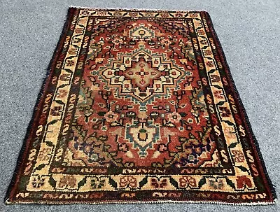 Authentic Hand Knotted Vintage Tribal Hamidoun Wool Area Rug 2.8 X 2.0 Ft • $0.99