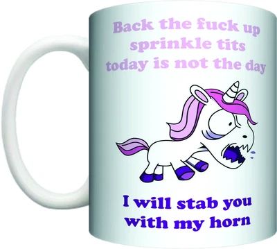 $13.95 • Buy Angry Unicorn Mug Coffee Gift Present Funny Rude Gifts CRU07-92-8199