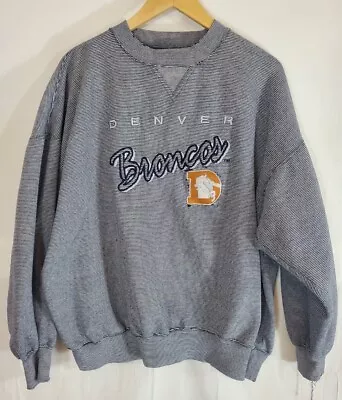 Vintage Lee Sports NFL Denver Broncos 2XL XXL Embroidered Sweatshirt Distressed • $16.18