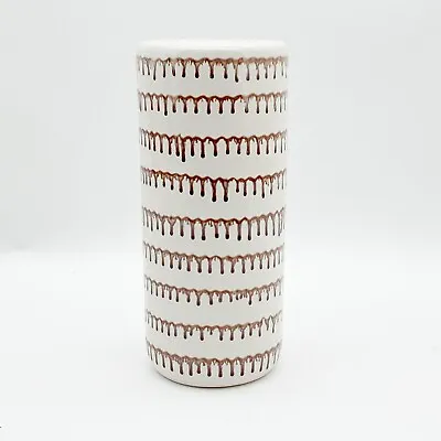 Classic Umbrella Stand Ceramic Round Tall  Cream Dripping Design Home Decor • £34.99