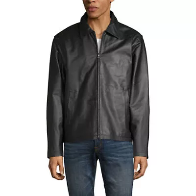 Victory Sportswear Mens Retro Leather Black Jacket Large • $67.20