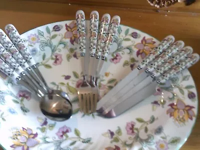12PCS CUTLERY SET IN A MINTON HADDON HALL STYLE DESIGN Several Available • £22.99