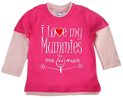 LGBT Baby Clothes  I Love My Mummies This Much  Long Sleeved Skater Top Mummys • £12.99