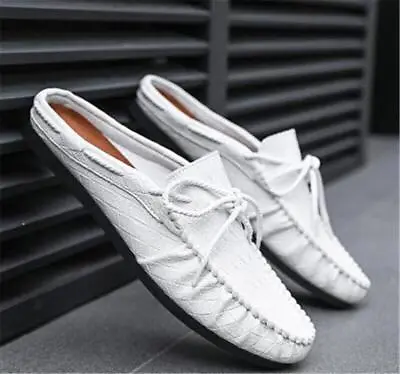 Men Driving Loafers Casual Slip On Flat Moccasins Mules Woven Pattern Slippers • $42.49