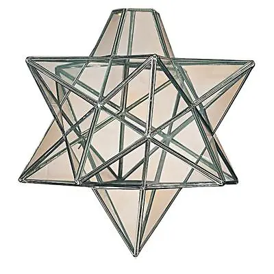 Vega Star Glass Ceiling Lantern Pendant Light Fitting Lamp Shade Brass Or Chrome • £44.98