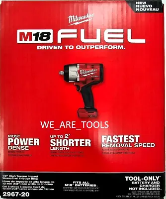 New 2967-20 Milwaukee FUEL M18 1/2 Cordless Brushless Impact Wrench Ring 18 Volt • $249.97