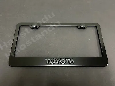 1xBlackoutToyota 3D Emblem Badge BLACK Stainless License Plate Frame RUST FREE*M • $22.90