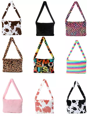 £15.99 • Buy Women Shoulder Bag Tote Handbag Bag Faux Fur Furry Fluffy Zip Soft Fashion