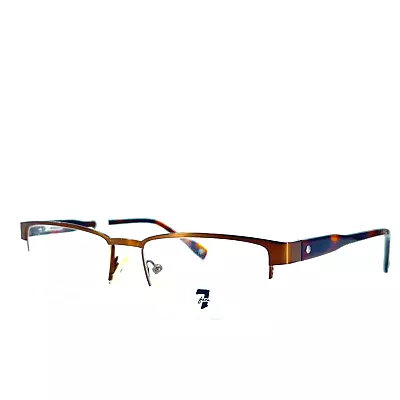 7 For All Mankind Pismo Eyeglasses Brown Half Rim Rectangular Frames 52[]17 140 • $34.98