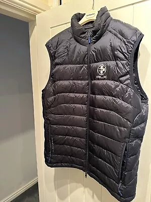 Ralph Lauren RLX Gilet Body Warmer Down Vest Gorpcore Polo Sport Puffer Navy L • £40