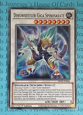 Dinowrestler Giga Spinosavate MP20-EN066 Yu-Gi-Oh Card 1st Edition New • £1.40