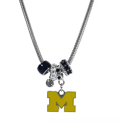 Michigan Wolverines Euro Bead Necklace • $14.99