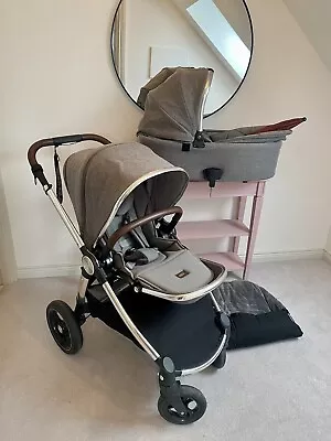 Mamas And Papas Ocarro Travel System - Pushchair Carrycot - Grey Tweed • £300