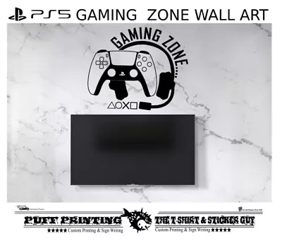 Gaming Zone Wall Stickers Decals Gaming Art PS5 XBOX PS4 Gamer Controller Gamer  • £4.99