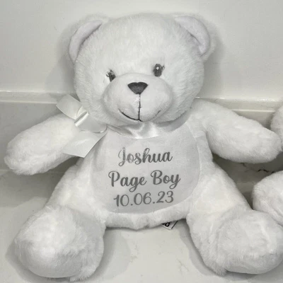 £19.99 • Buy Personalised Bunny Teddy Bear Wedding Favour Page Boy Flower Gir Bridesmaid GIFT