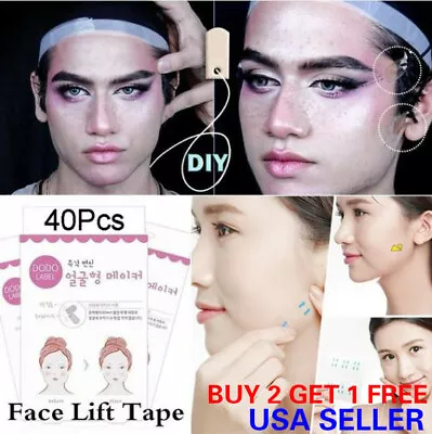 $4.99 • Buy 40PCS Set Instant Face Lift Tape Neck Eye Lift V Line Shape Tape Anti Wrinkle
