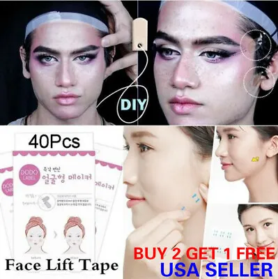 40PCS Set Instant Face Lift Tape Neck Eye Lift V Line Shape Tape Anti Wrinkle • $4.99