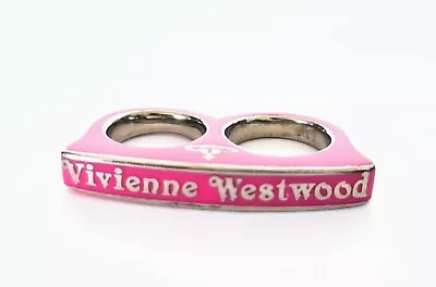 Vivienne Westwood Pink Two Finger Logo Ring Size - Medium • $111.90