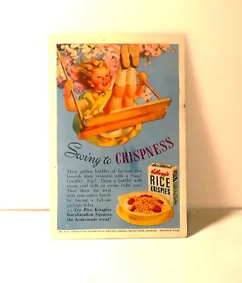 Vintage Kellogg's Rice Crispies Cereal Ink Blotter Kellogg Company 5 3/8   • $6.51