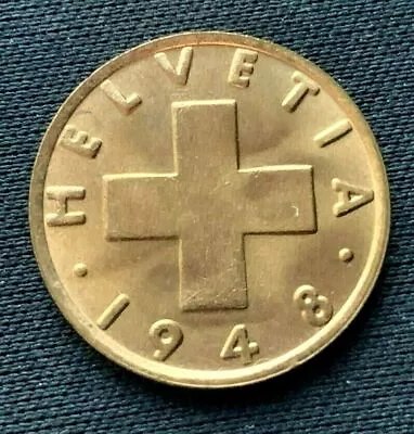 1948 B Switzerland 2 Rappen Coin GEM BU       #C239 • $21.79