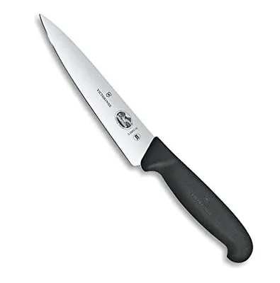 Victorinox Swiss Army Fibrox Straight Chef's Knife Black 6 In VIC-5.2003.15 • $24.40