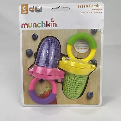 Munchkin Fresh Food Feeder 6+ Months Pack Of 2 Pink Yellow BPA Free 0601 • $6.99