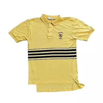Vintage 80s Nutmeg Mills Georgia Tech Yellow Jackets Polo Shirt Mens S Football • $15.89