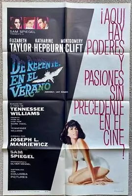 Elizabeth Taylor Monty Clift K. Hepburn Suddenly Last Summer Movie Poster 2301 • $39.99