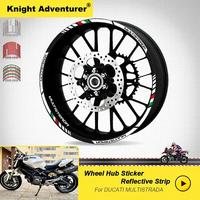 Motorcycle Wheel Decals Reflective Stickers Rim Stripes For DUCATI MULTISTRADA • $13.99