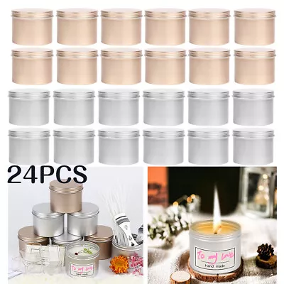 36PCS 100ML Empty Candle Jars With Lid Bulk Round Candle Container Tins AU • $38.05