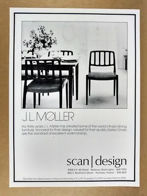 1980 Scan Design JL Moller Chairs Vintage Print Ad • $9.99