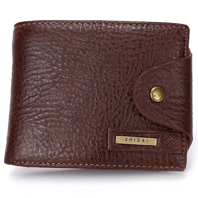Men's Bifold Leather Credit Cards Holder Billfold Snap Coin Pocket Purse Wallet • $8.99